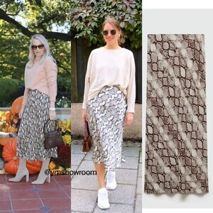 MANGO Snake Print Skirt